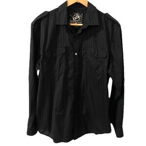 3 for $25-Drill Clothing Company Shirt Mens Size M Black Long Sleeve Button Up